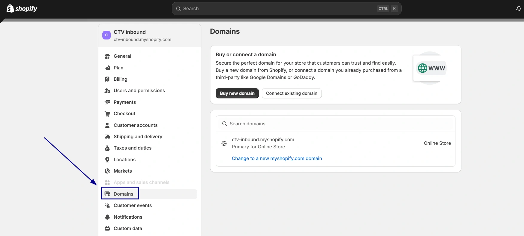 What is a Shopify domain?